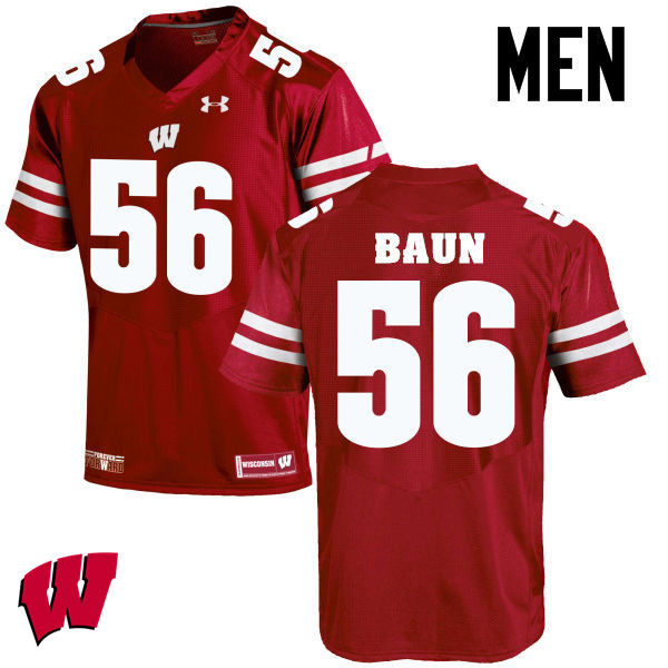 Wisconsin Badgers Men's #56 Zack Baun NCAA Under Armour Authentic Red College Stitched Football Jersey DG40N44BG